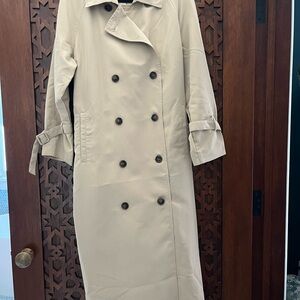 Classic Beige Double-Breasted Trench Coat
